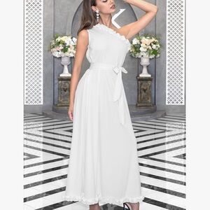 Chic Nation | Dresses | Elegant White Evening Gown Wedding After Party |  Poshmark